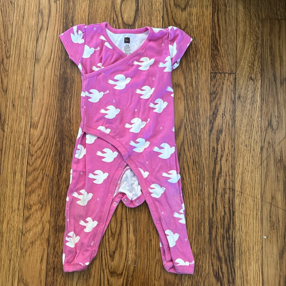 Tea Collection onesie. 6 to 9 months.